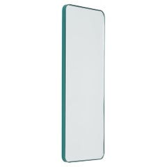 In Stock Quadris Rectangular Mirror with Mint Turquoise Frame, Small