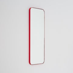 Quadris Rectangular Modern Mirror with a Red Frame, XL