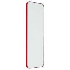 Quadris Rectangular Modern Mirror with a Red Frame, XL