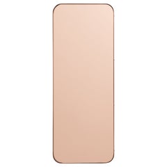 Quadris Rectangular Rose Gold Contemporary Mirror with a Copper Frame, Large