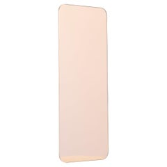 Quadris Rose Gold Rectangular Frameless Contemporary Mirror, Small