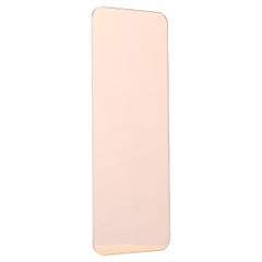 Quadris Rose Gold Rectangular Frameless Contemporary Mirror, Large