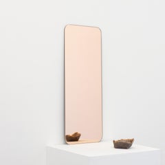 In Stock Quadris Rose Gold Rectangular Frameless Mirror, Small