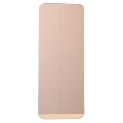 Quadris Rose Gold Rectangular Frameless Minimalist Mirror, XL