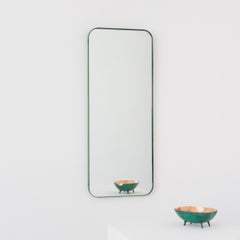 Quadris Rectangular Modern Mirror with a Green Frame, Small