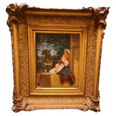 Antique Oil painting on canvas by Peter Bouvier