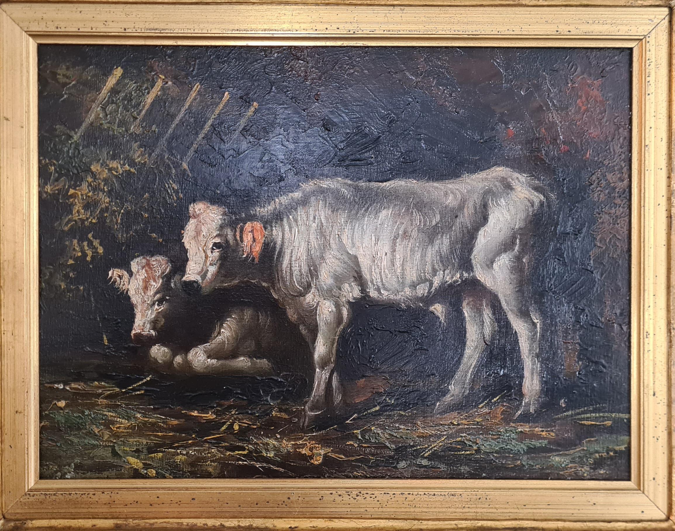 Solio painting on canvas depicting rural scene early 20th century In Good Condition For Sale In Torino, IT