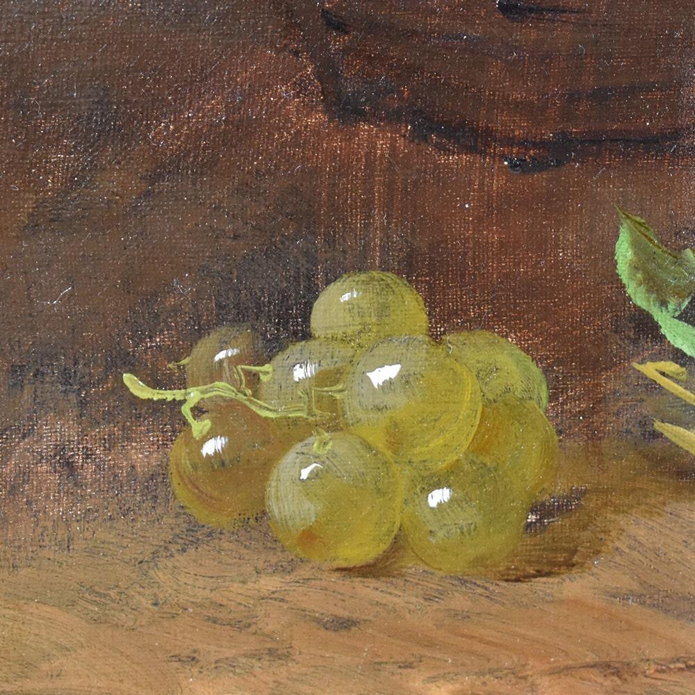Quadro Antico, Natura Morta Con Frutta, Uva E Pesche, Olio Su Tela, Epoca XIX . In Good Condition In Breganze, VI