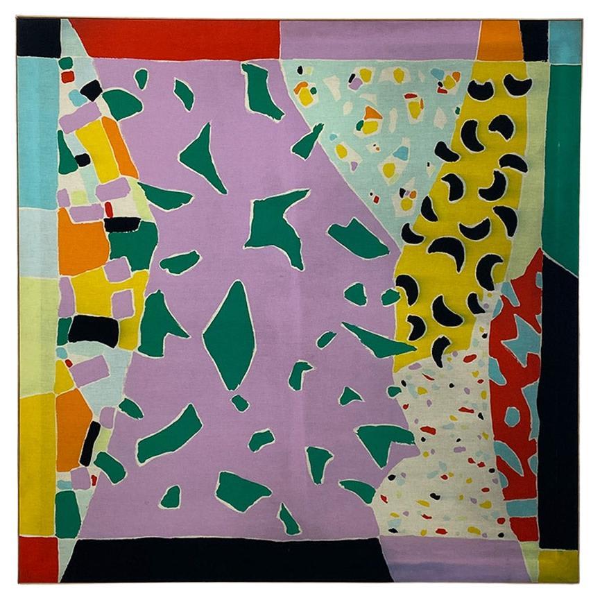 Grande peinture abstraite très colorée, italienne, années 1980