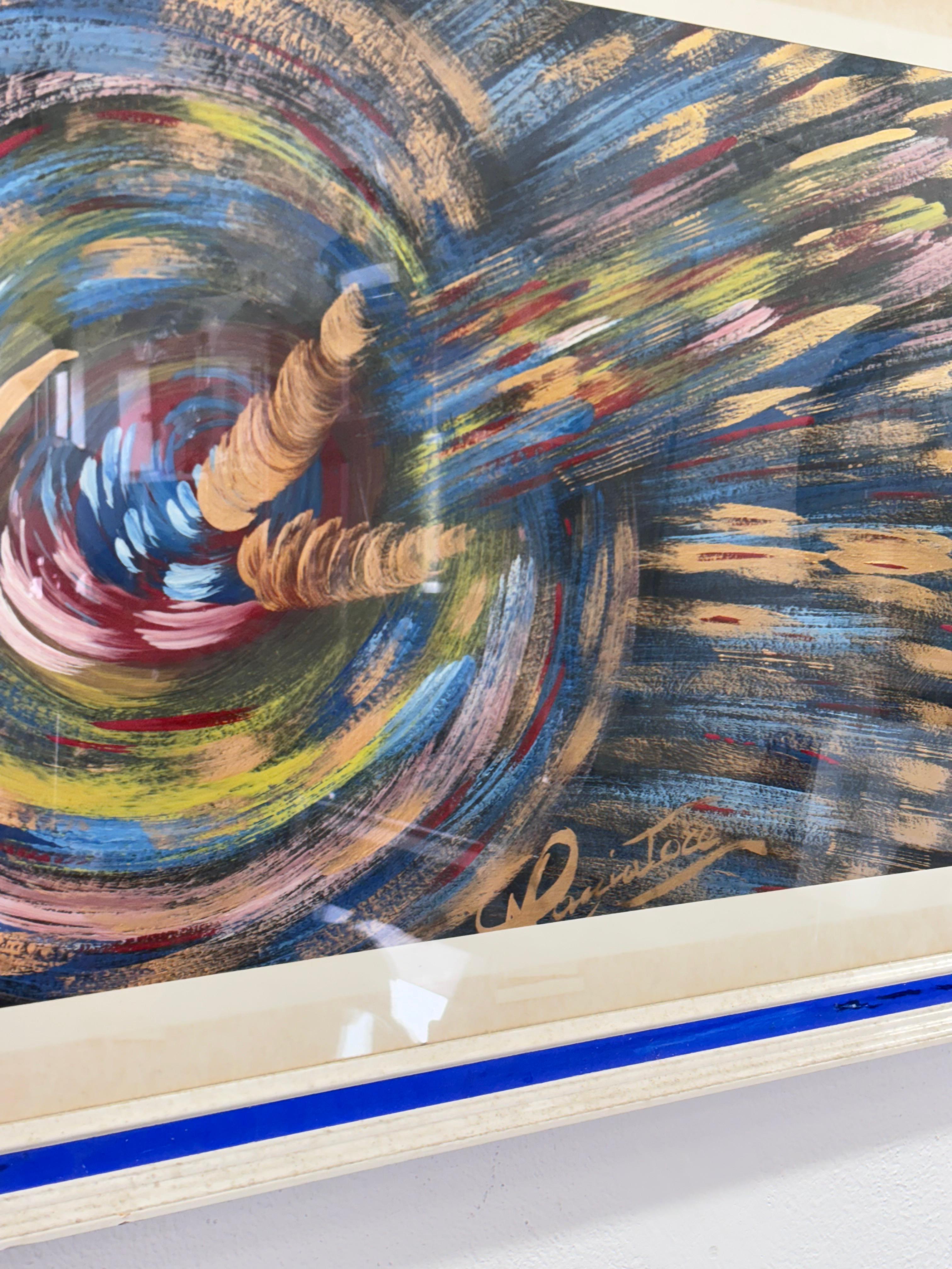Italian Quadro Astratto Dipinto Olio su Tela in vendita