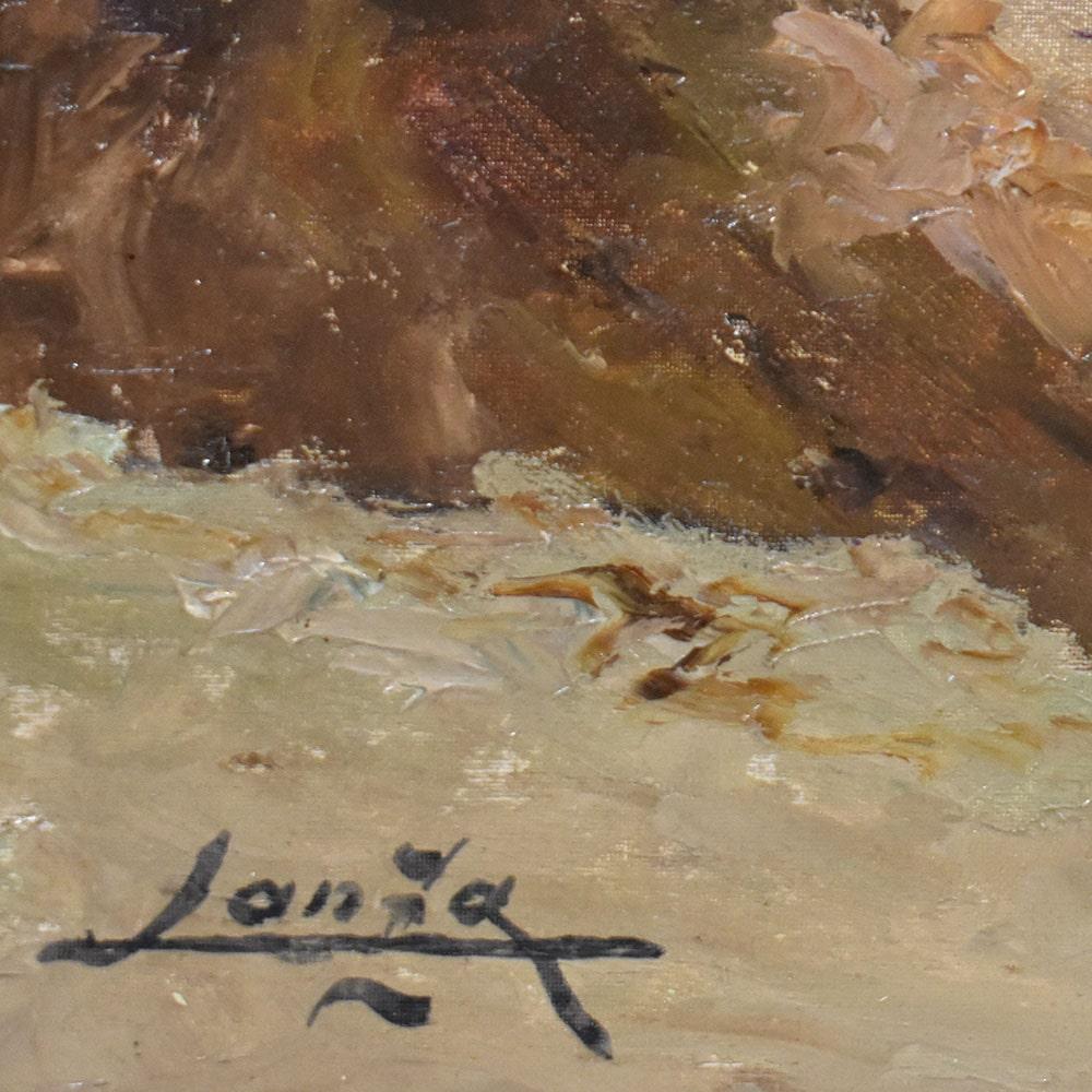 Quadro Con Marina, Costa Azzurra, Costa Rocciosa, Mare Mediterraneo, Art Deco. For Sale 2