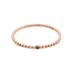 Bracciale Quadro Cube con diamanti neri e oro rosa 18 carati, (grande)