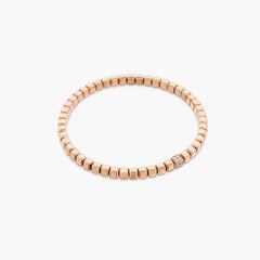 Quadro-Würfelarmband mit weißen Diamanten und 18 Karat Roségold, (groß)
