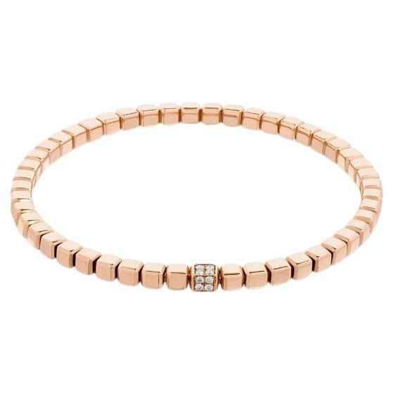 Bracelet cubique Quadro avec diamants blancs et or rose 18 carats, (petit) en vente