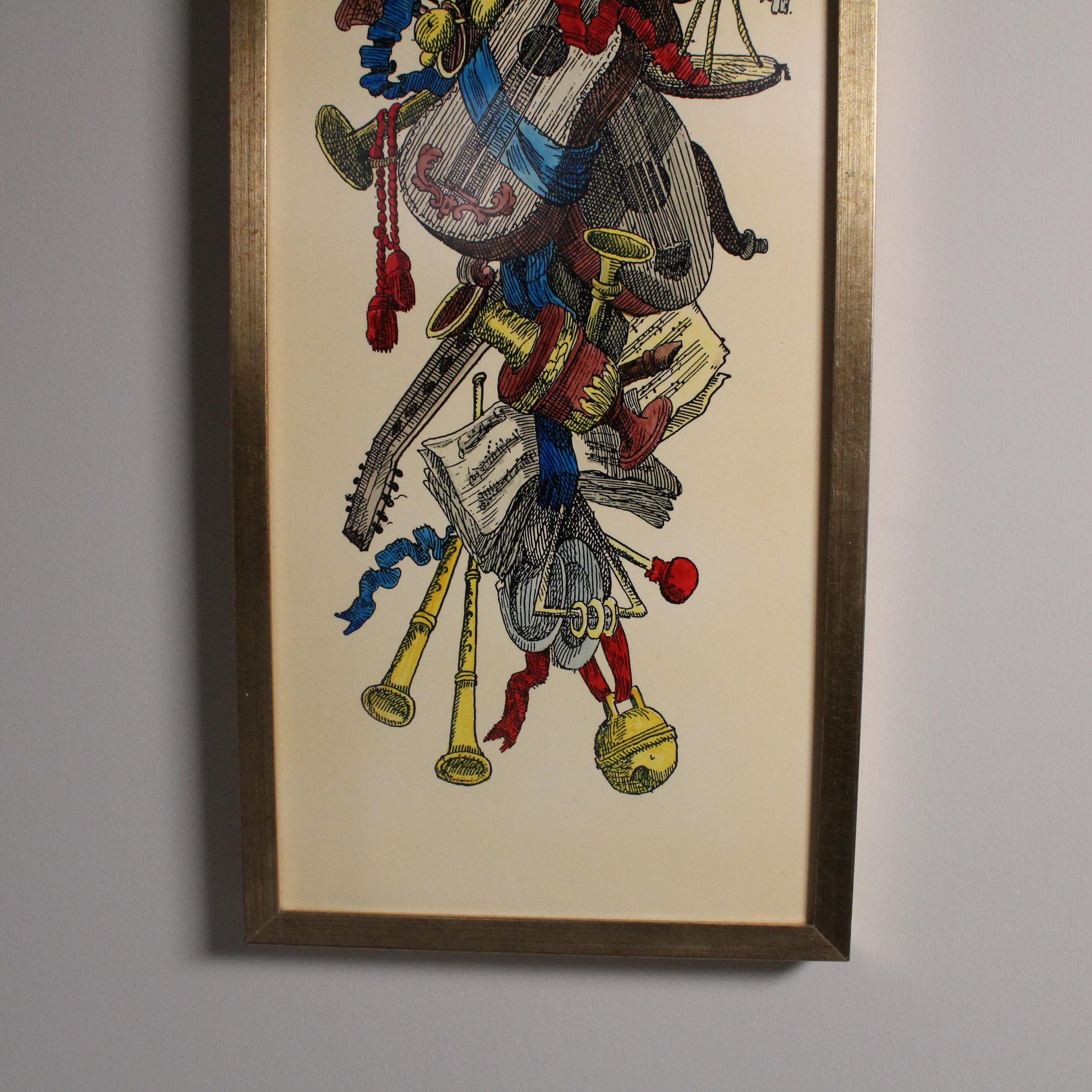 Italian Quadro della serie dei Trofei, Piero Fornasetti, 1970 in vendita