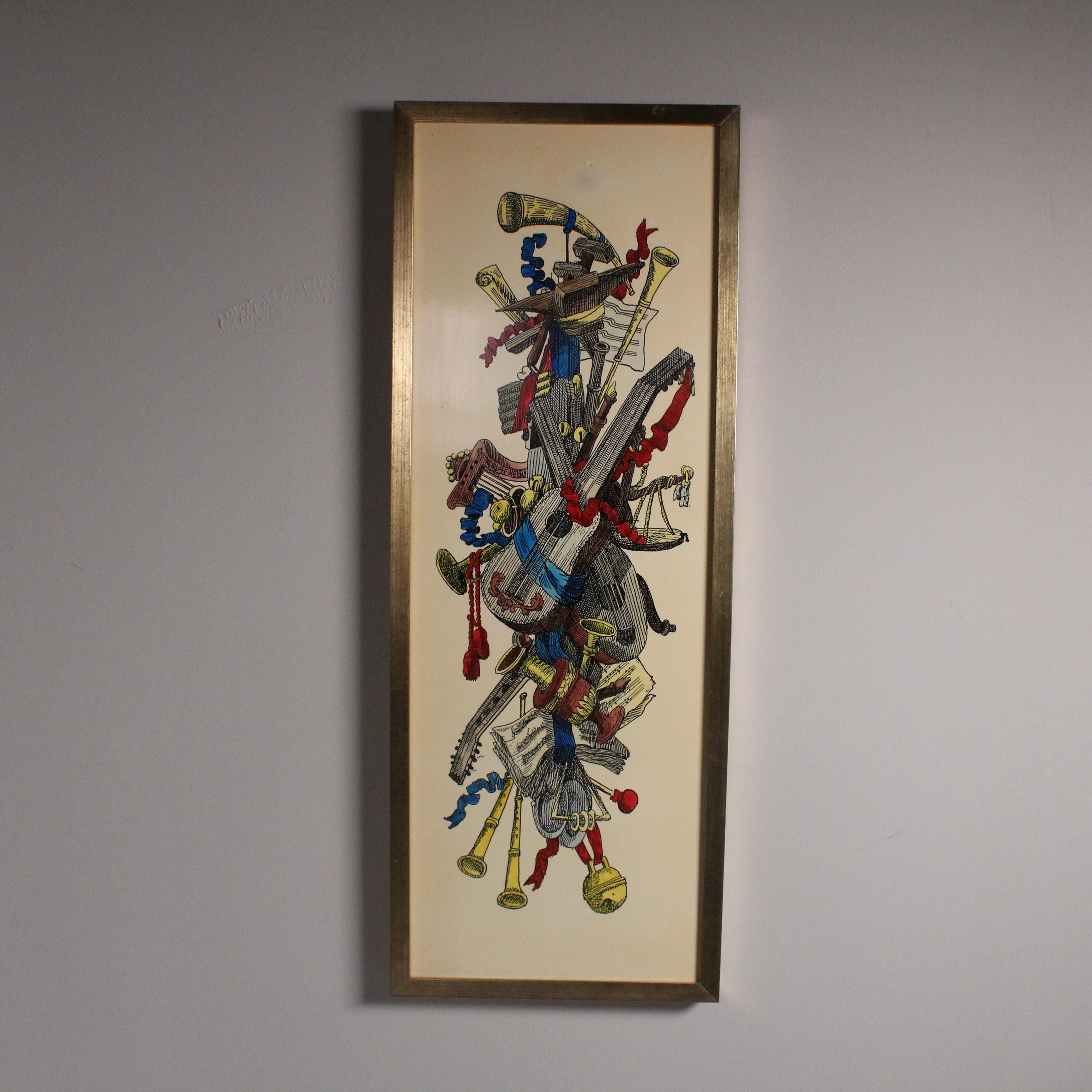 Quadro della serie dei Trofei, Piero Fornasetti, 1970 In condizioni buone in vendita a Milano, Lombardia