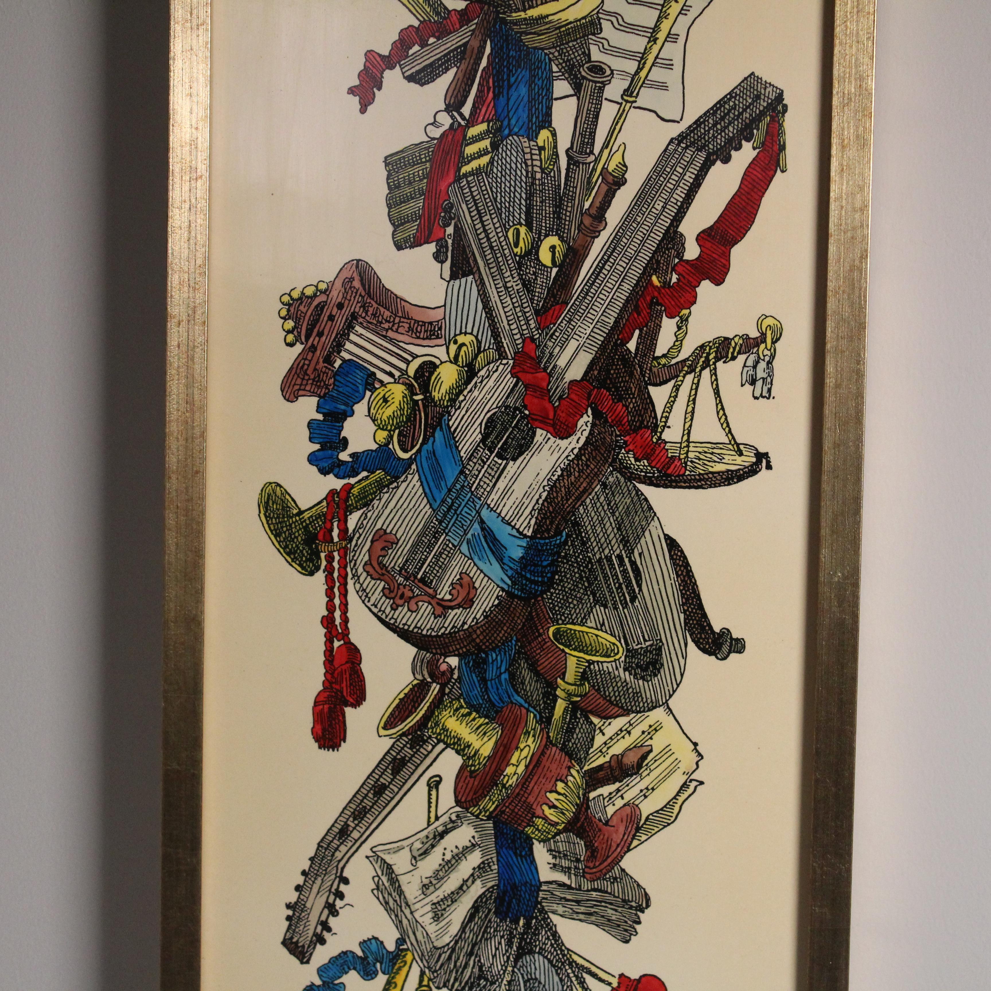 Late 20th Century Quadro della serie dei Trofei, Piero Fornasetti, 1970 in vendita