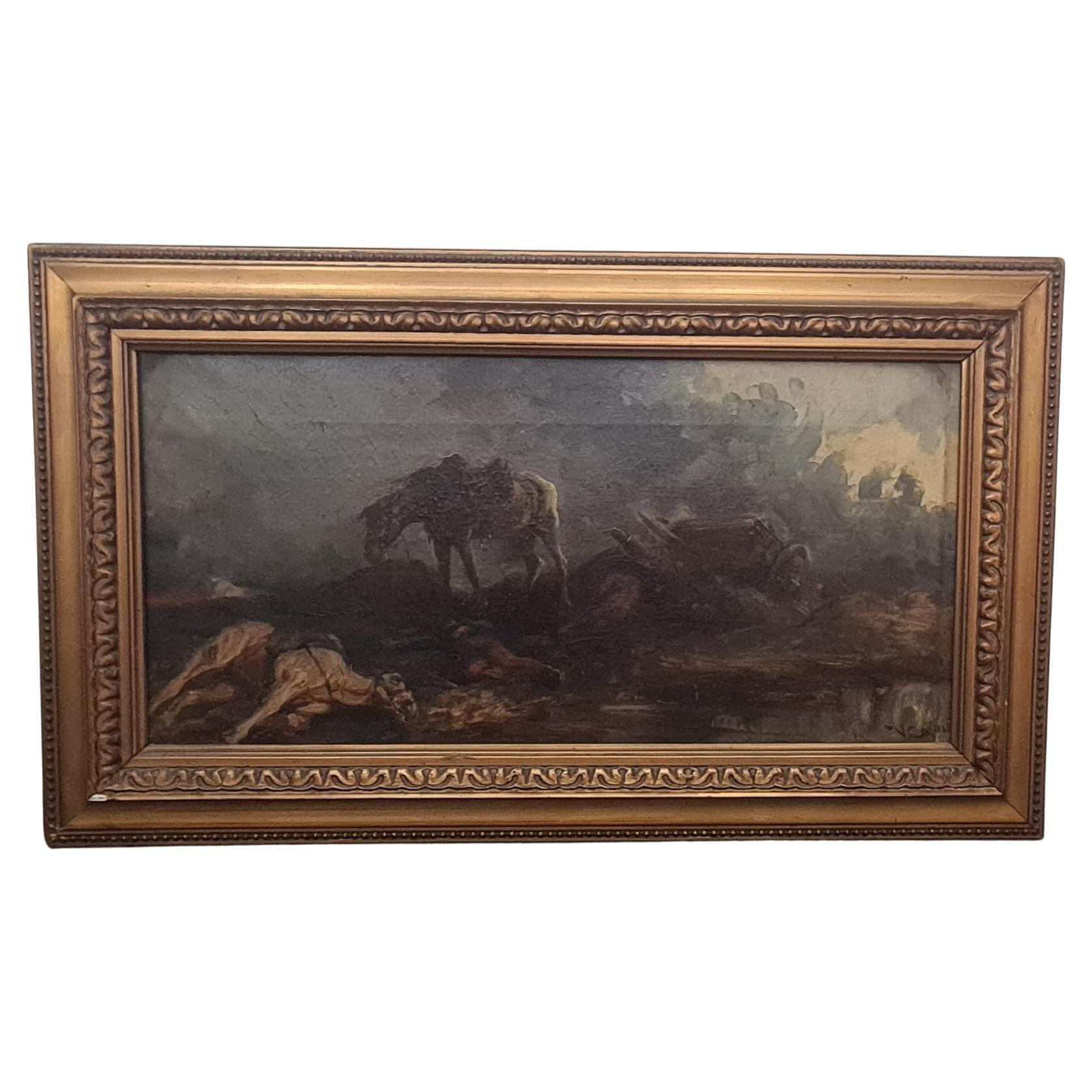 Oil painting on canvas by Vittorio Cajani For Sale