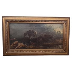 Antique Oil painting on canvas by Vittorio Cajani