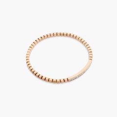 Quadro ID Bracelet with White Diamonds and 18K Rose Gold, Size Medium