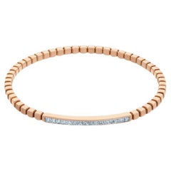Bracelet ID Quadro avec diamants blancs et or rose 18 carats, taille moyenne