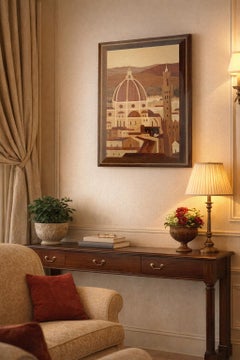 Handcrafted Wooden Inlay Painting Panorama Florence (Brunelleschi Dome)