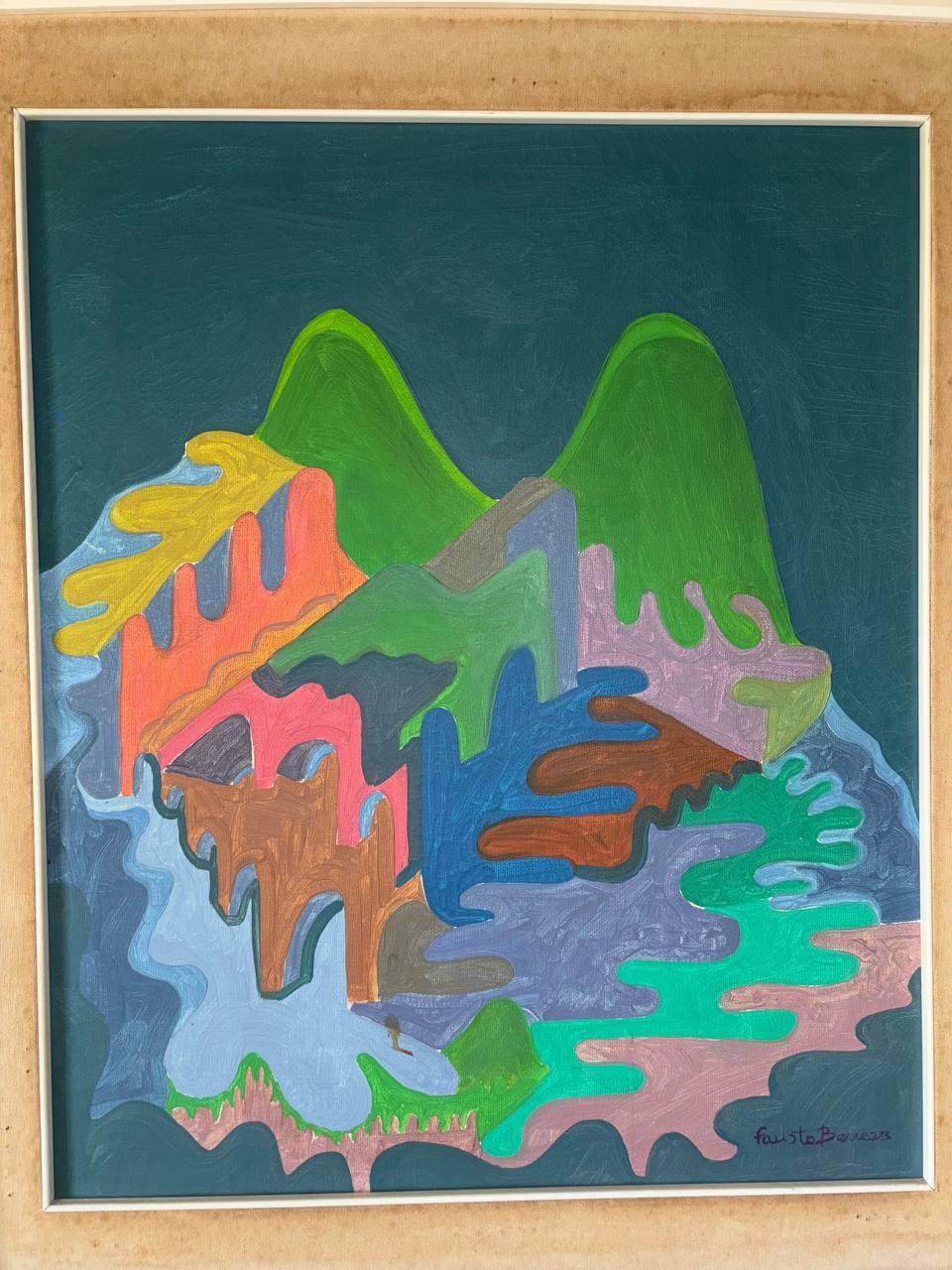 20th Century Quadro Italiano 1973 colorato firma di  Fausto Bertasa XX secolo. in vendita
