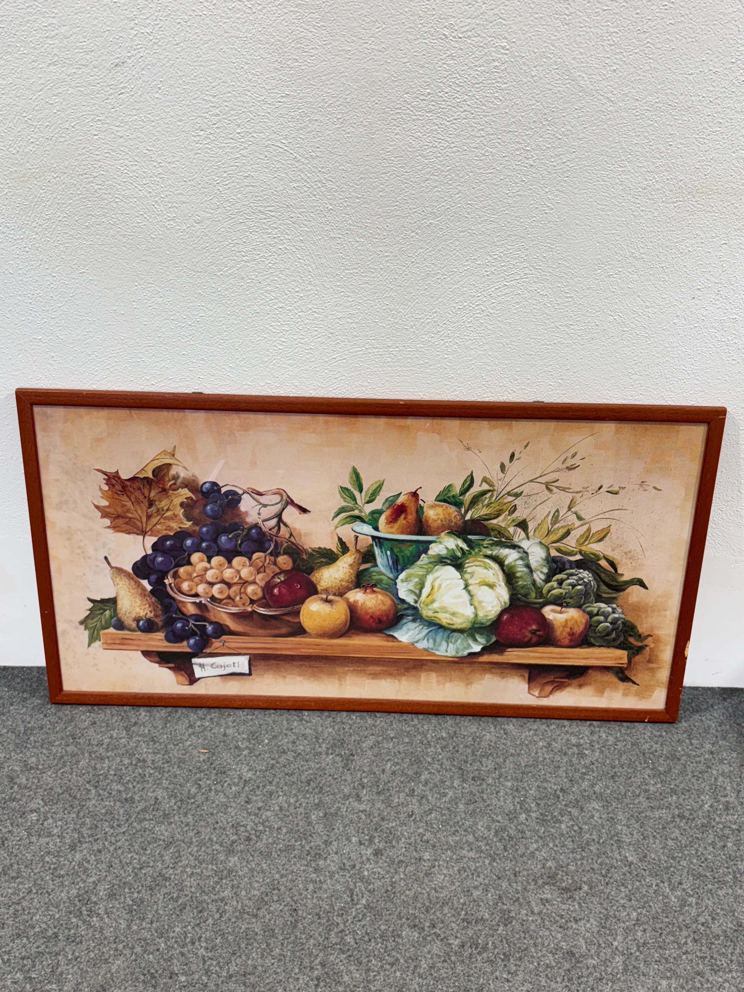 Quadro Mensola con Ortaggi N.Cajati

Misure: 
Altezza 54 cm
Larghezza 103 cm

Tecnica mista

In buone condizioni conservative, presenti segni del tempo dovuti all’utilizzo e all’età. (Vedi foto) 

Se necessitate di altre foto dettagliate non esitate