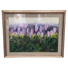 Quadro Olio Campo di Tulipani F.Lenti 1973