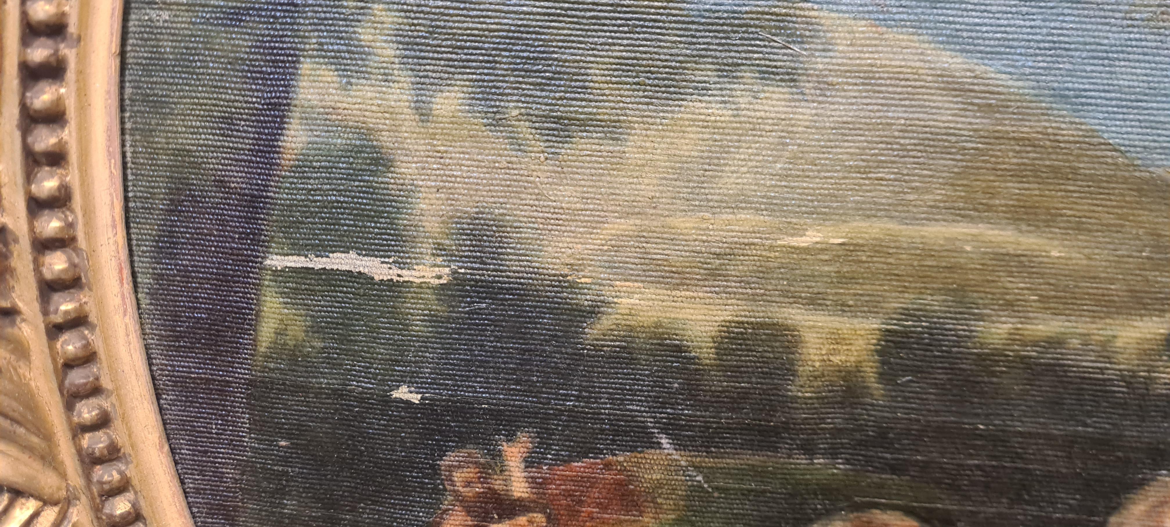 Peinture à l'huile sur toile représentant une scène allégorique du XVIIIe siècle  19e siècle en vente 8