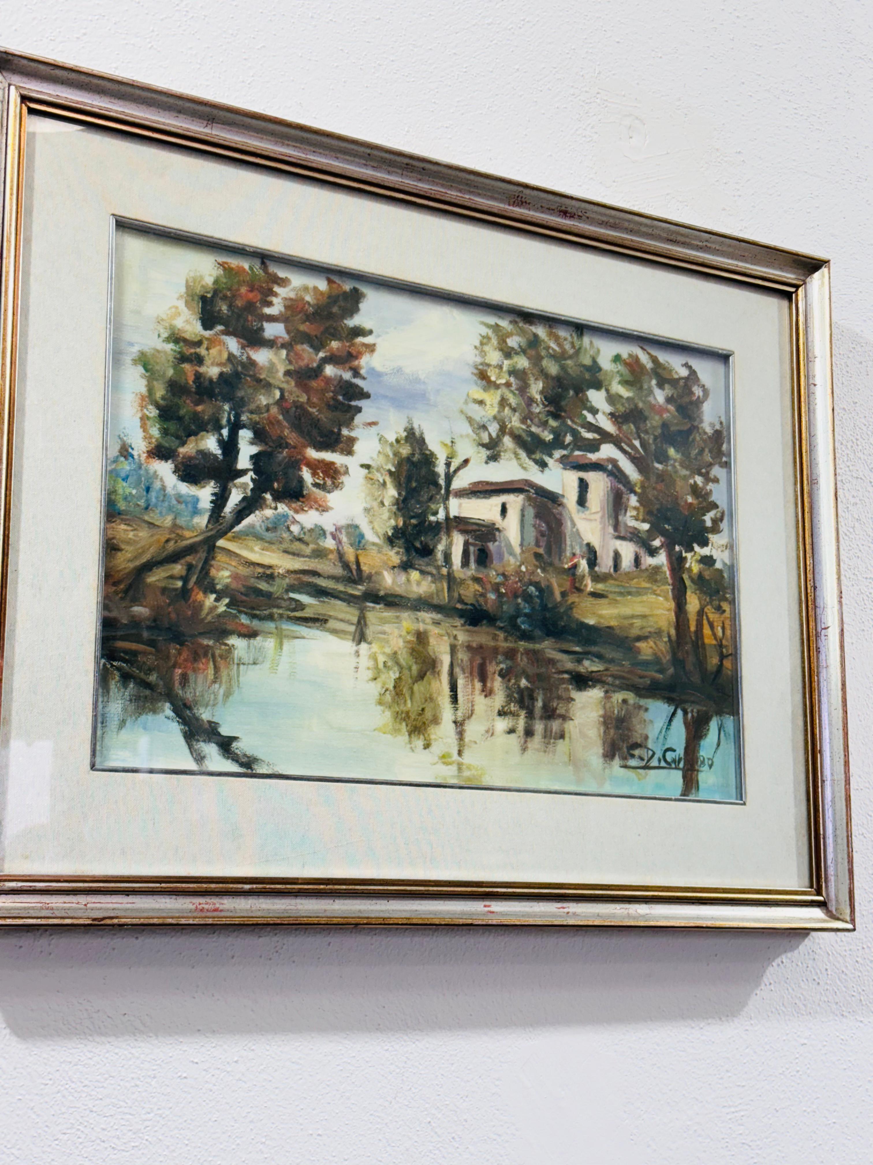 Pintura de paisaje C.Di Carlo 1980 Italian en venta