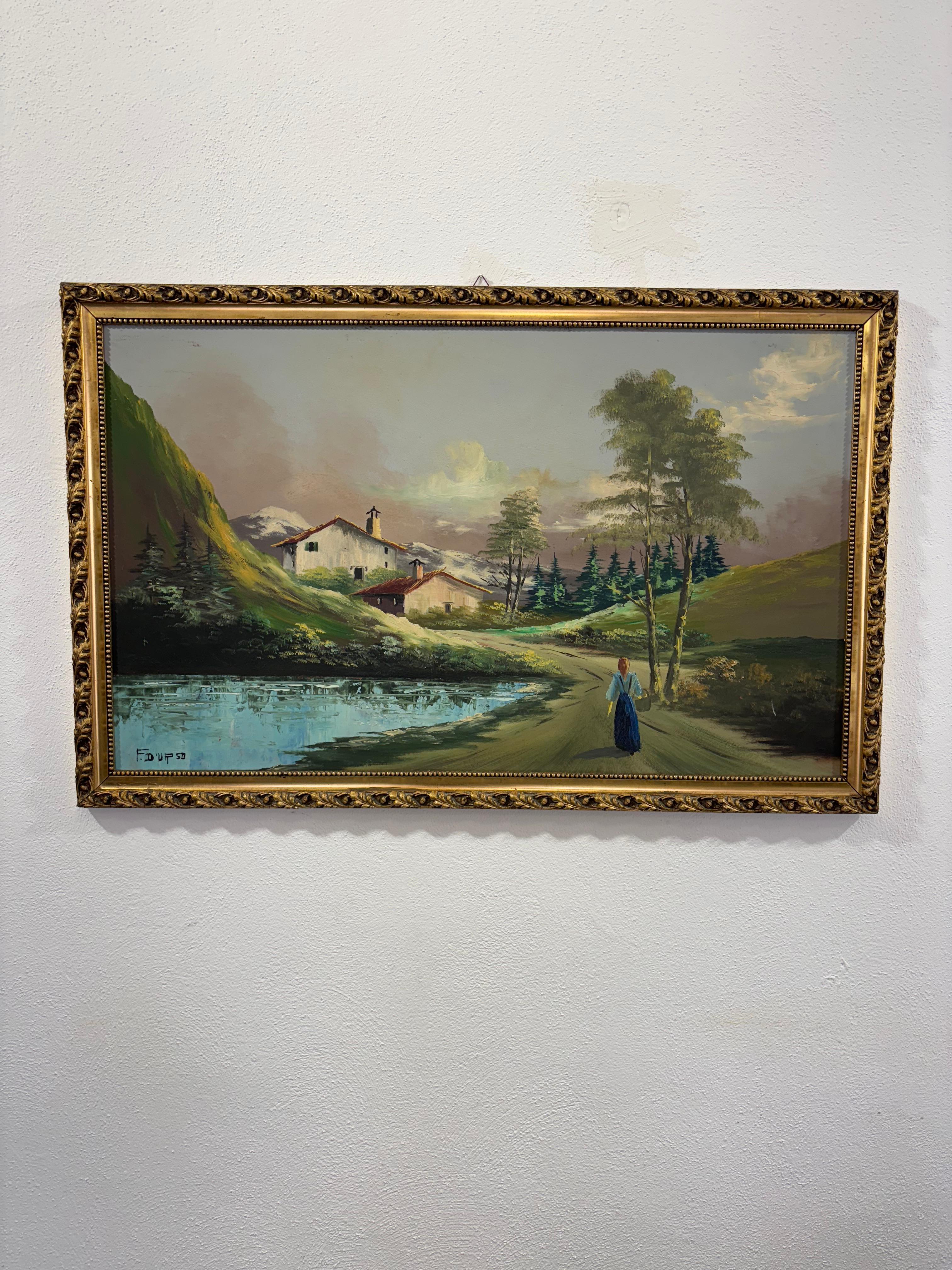 Franco D'Urso 1970 Peinture de paysage Bon état - En vente à Taranto, IT