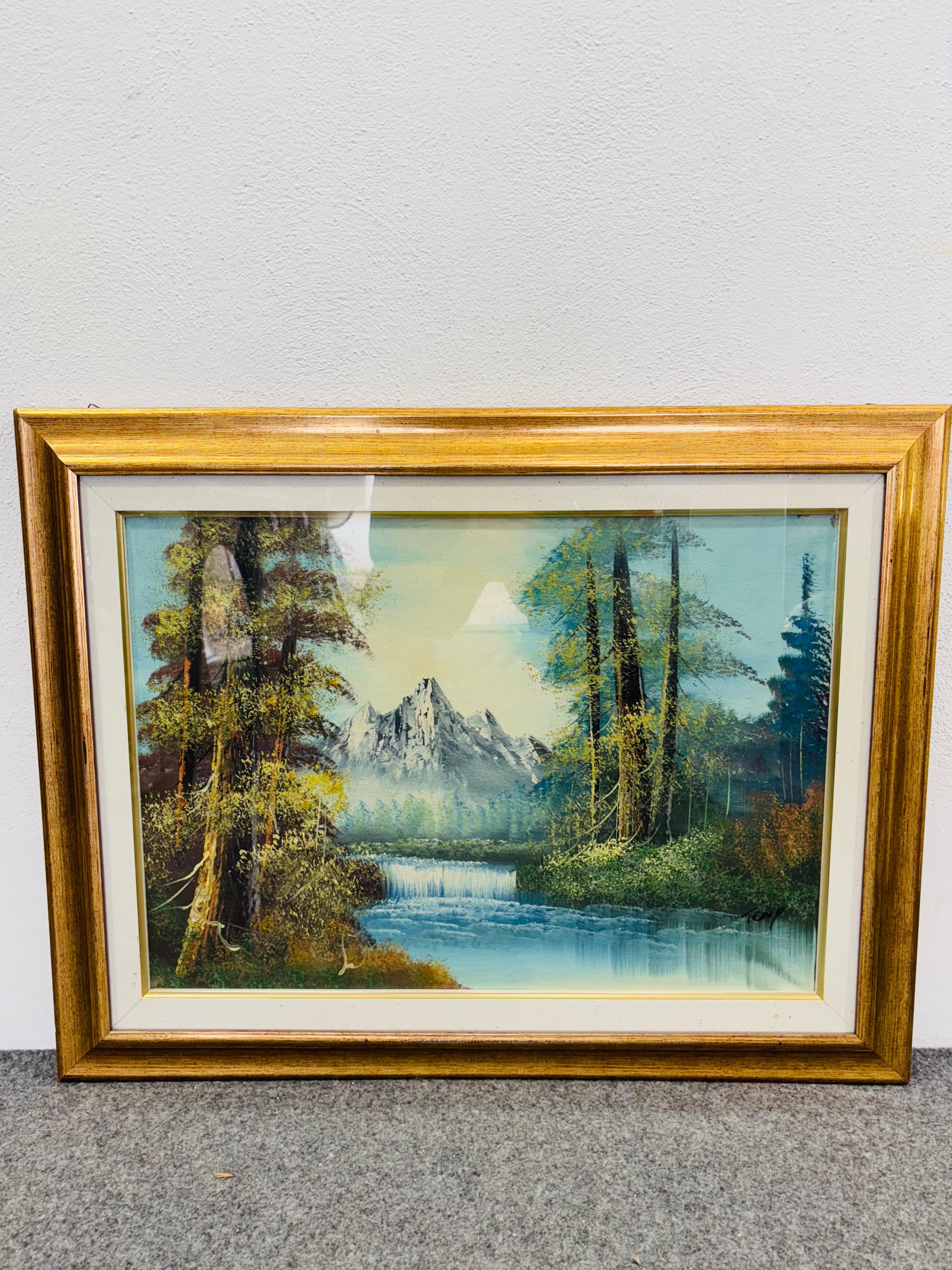 Paisaje invernal pintura Tony Studio Arte Icardi 1970s Italian en venta