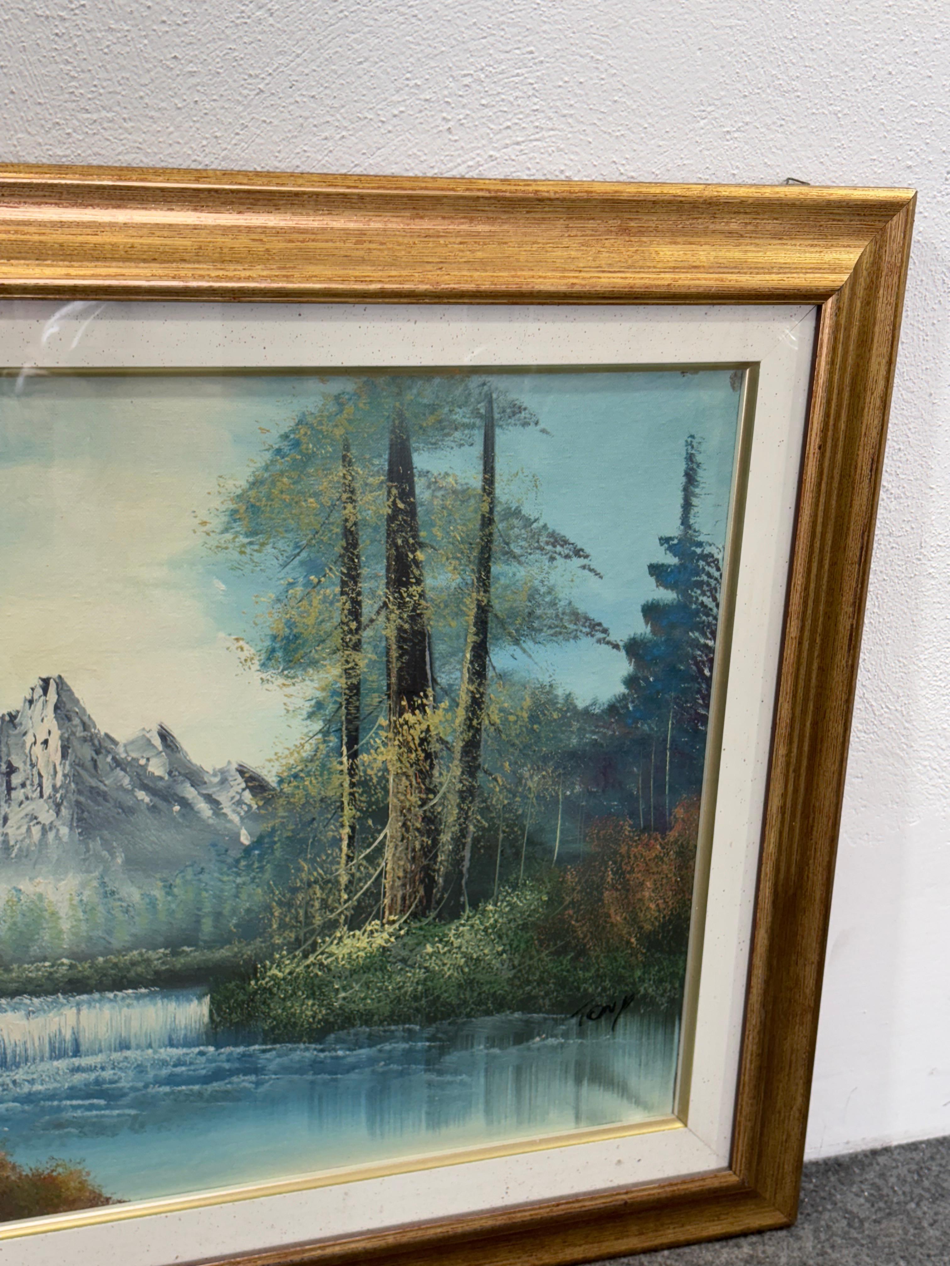 Paisaje invernal pintura Tony Studio Arte Icardi 1970s en Bueno estado para la venta en Taranto, IT