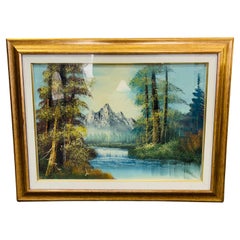 Peinture d'un paysage d'hiver Tony Studio Arte Icardi 1970
