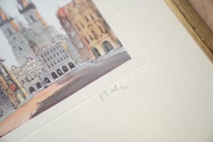 Prague painting, Old Town Square, gold leaf. 1970-1980