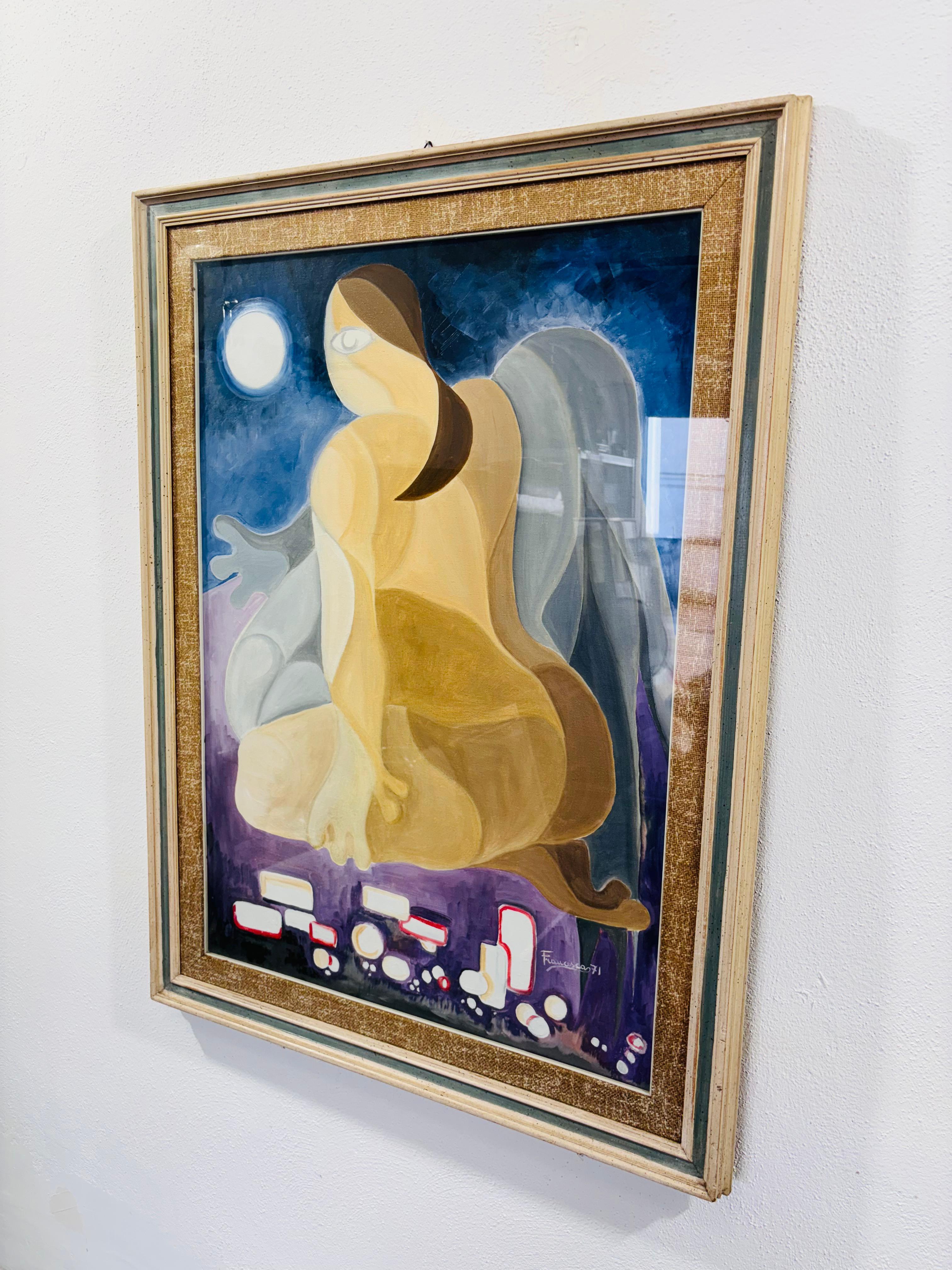 Painting Retro Nude of Woman inspired by Picasso 1971

Measures: 
Height 118 cm
Larghezza 88 cm

Mixed Media on canvas

In good conservative condition, present signs of time due to use and age. (Please see photos) 

If you need more detailed photos,
