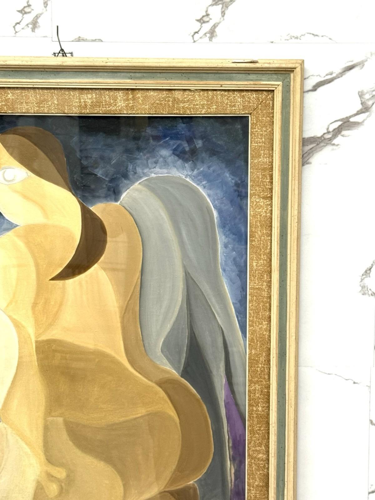 Toile Quadro Retrò Nudo di Donna ispirata a Picasso 1971 en vente