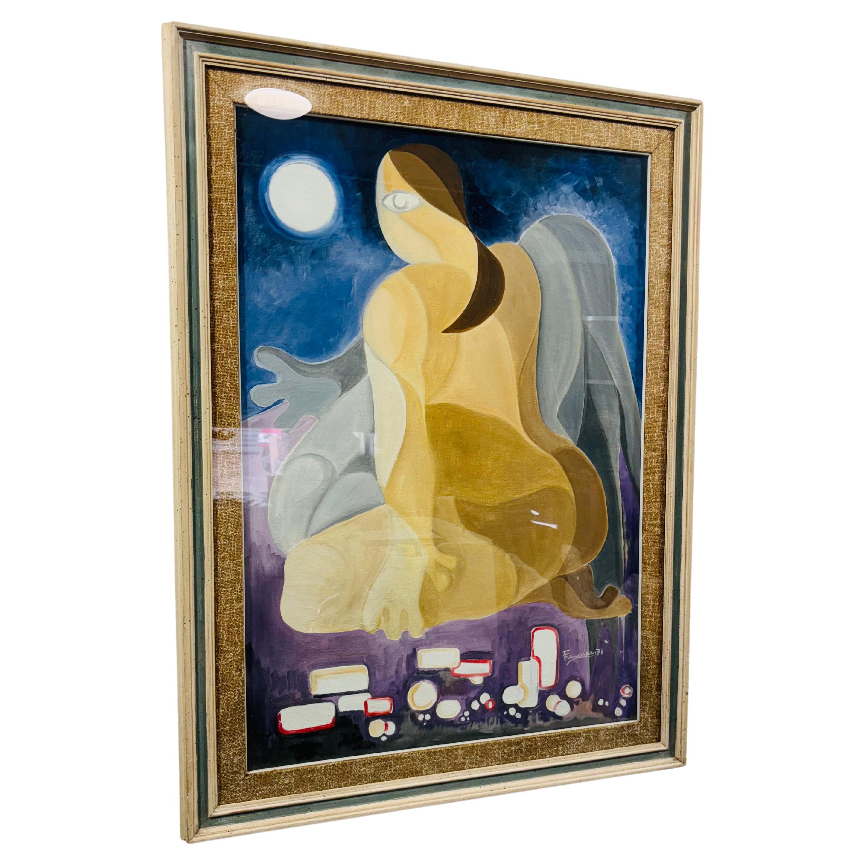 Cuadro retro Desnudo de mujer inspirado en Picasso 1971