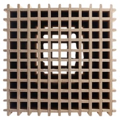 Table d'appoint Quadro, inspirée du système de grilles, naturelle 