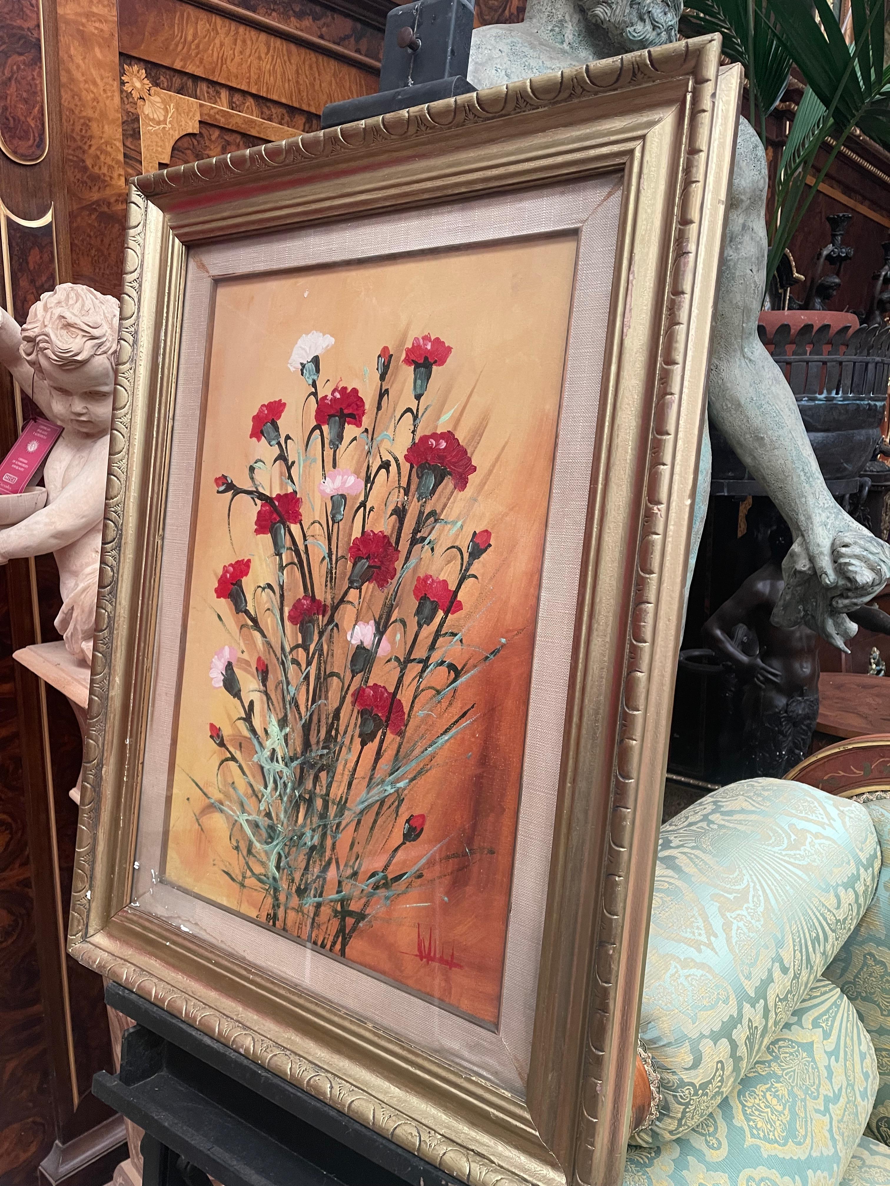 Italian Fleurs anciennes sur toile  en vente