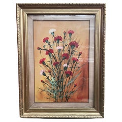 Fleurs anciennes sur toile 