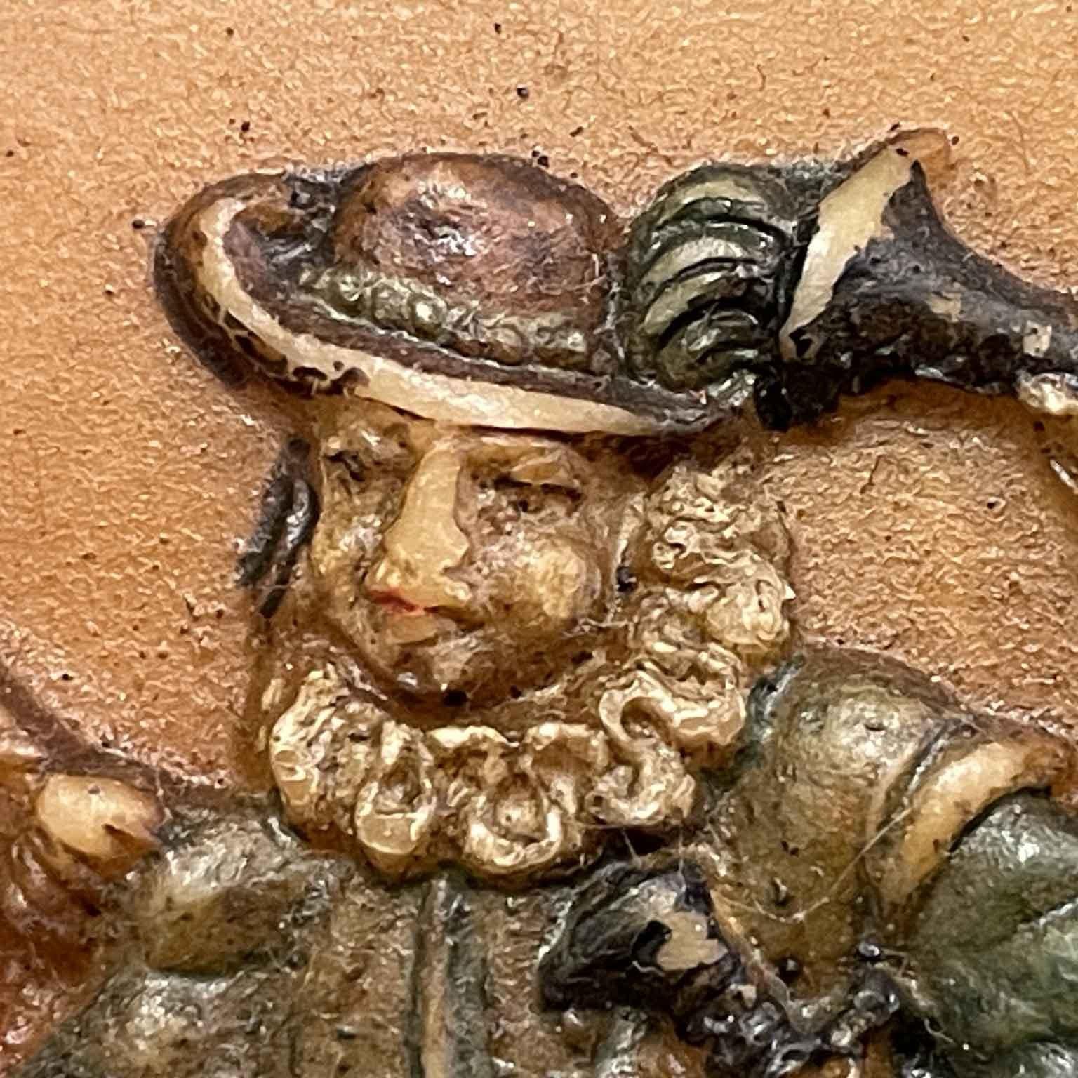 Deutsche polychrome Wachsmalerei 19. Jahrhundert mit tanzenden Figuren von Musikern im Zustand „Gut“ im Angebot in Milano, MI