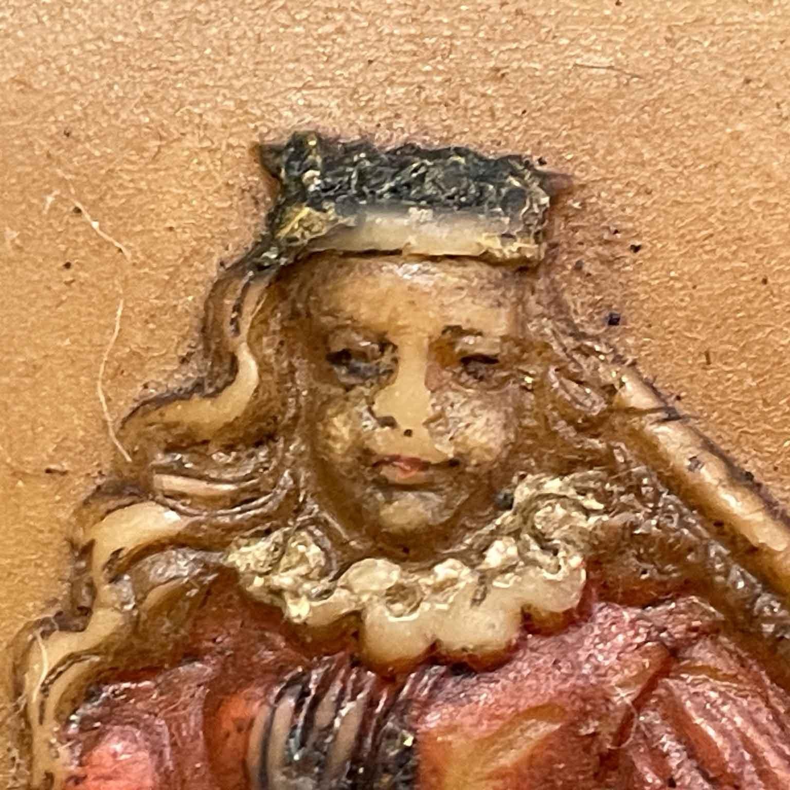 Deutsche polychrome Wachsmalerei 19. Jahrhundert mit tanzenden Figuren von Musikern (19th Century) im Angebot