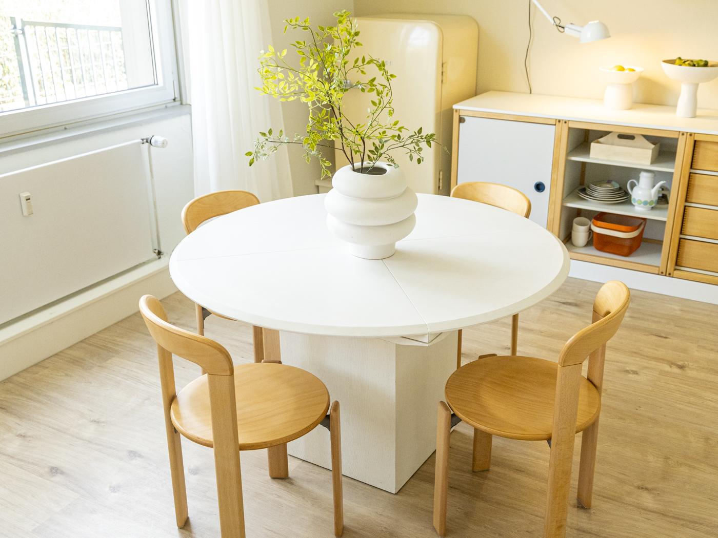 Wood  Quadrondo dining table, Erwin Nagel for Rosenthal  For Sale