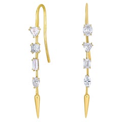 14k Gold AMANDA PEARL Quadruple Ethical Diamond Drop Earrings