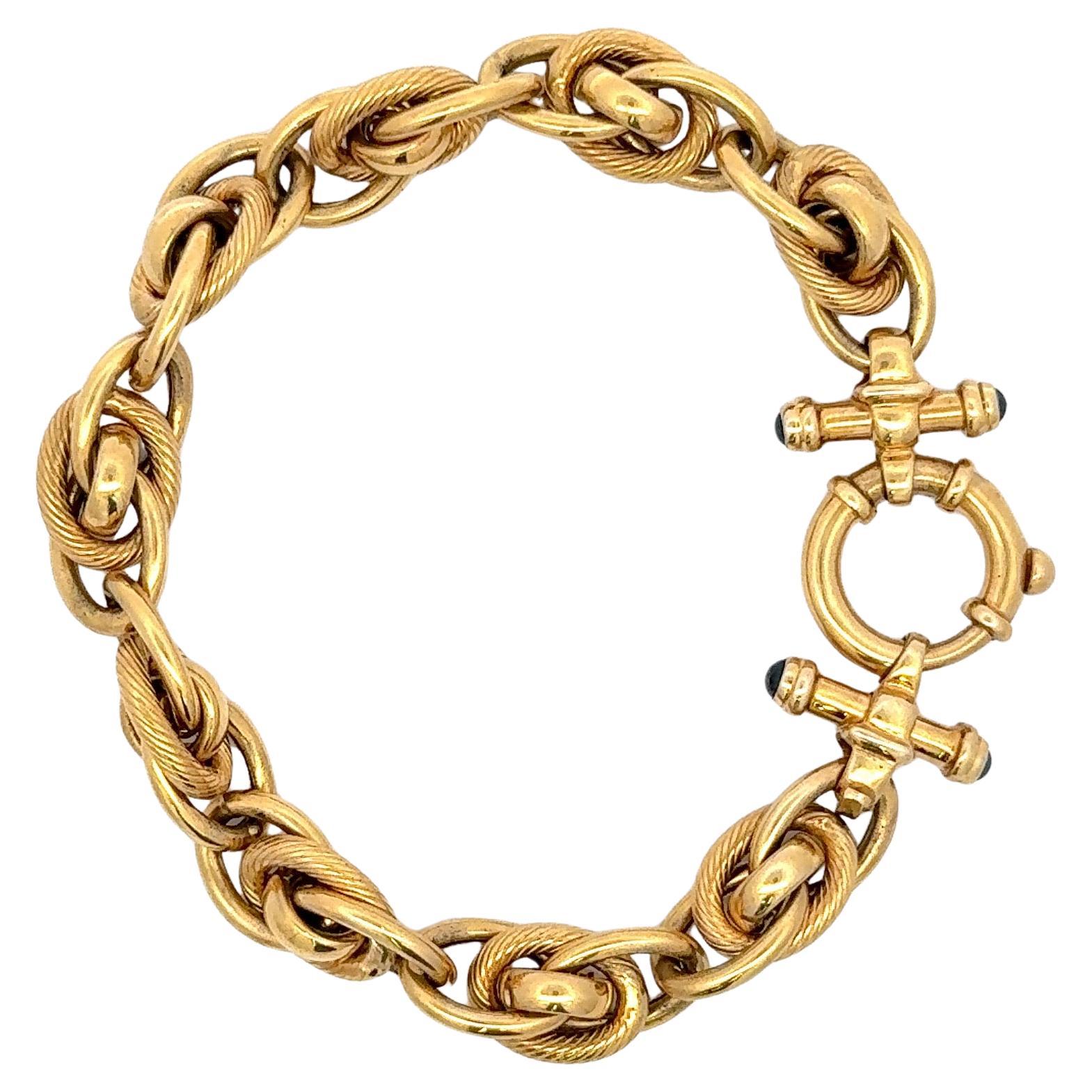 Quadruple Interlocking Link Bracelet 14 Karat Yellow Gold 18.1 Grams ...