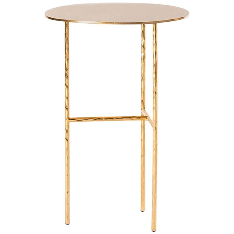 Table d'appoint ronde en finition or ou nickel