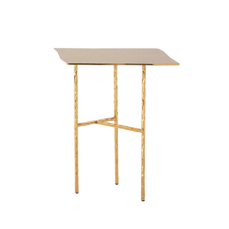 Quadruple Square Side Table in Gold or Nickel Finish For Sale