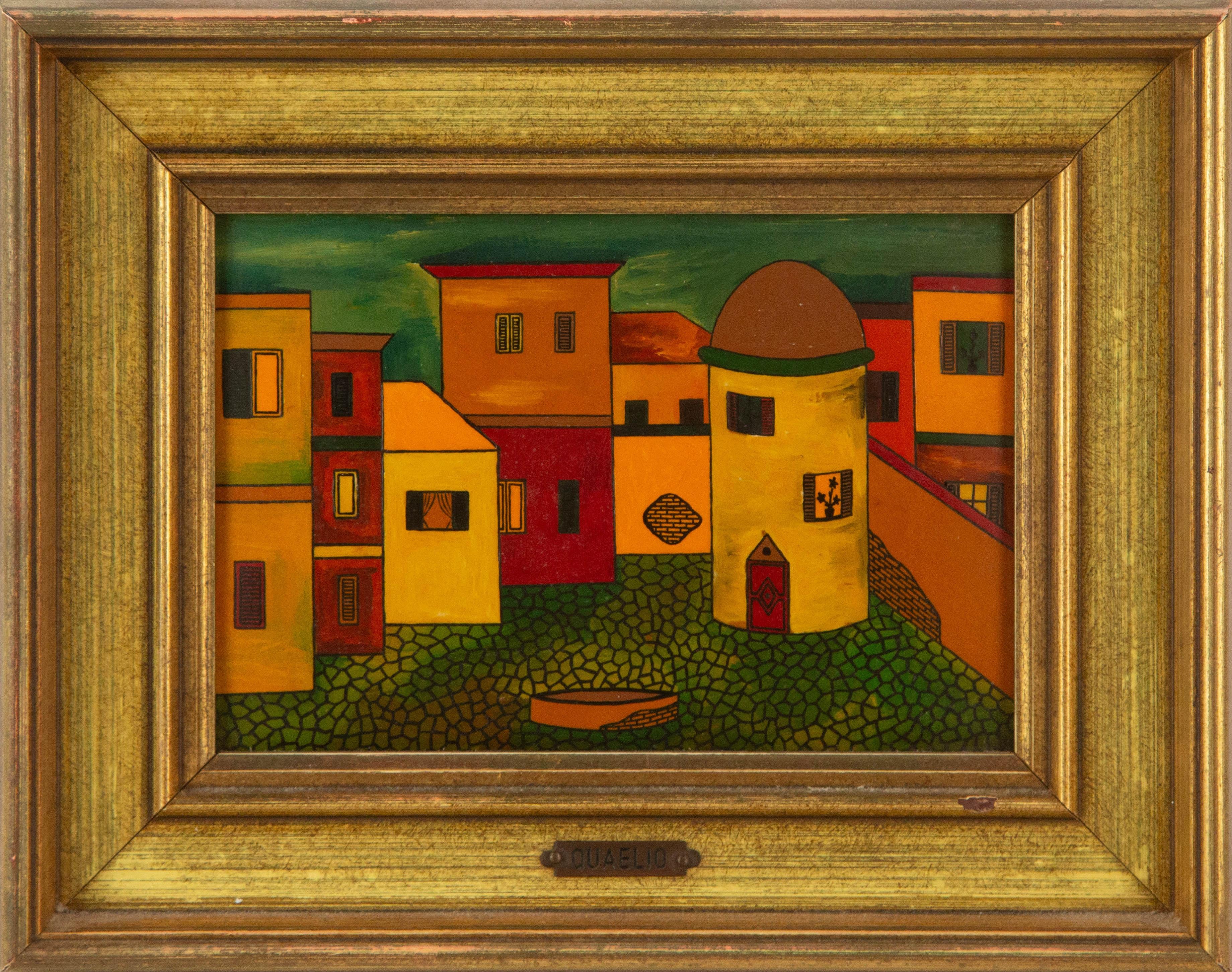 Medium: Oil On Board
Style: Landscape

Painting Size: 5 x 7 inches
Frame Size: 8.5 x 11 inches

Condition: This artwork is in good overall condition for its age.
Signature: No Signature
Artist: Quaelio